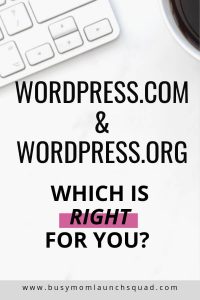 Need a website for your new at home business? Then you need to read this post so you know which WordPress is right for you! #bossmom #wordpress #website #branding
