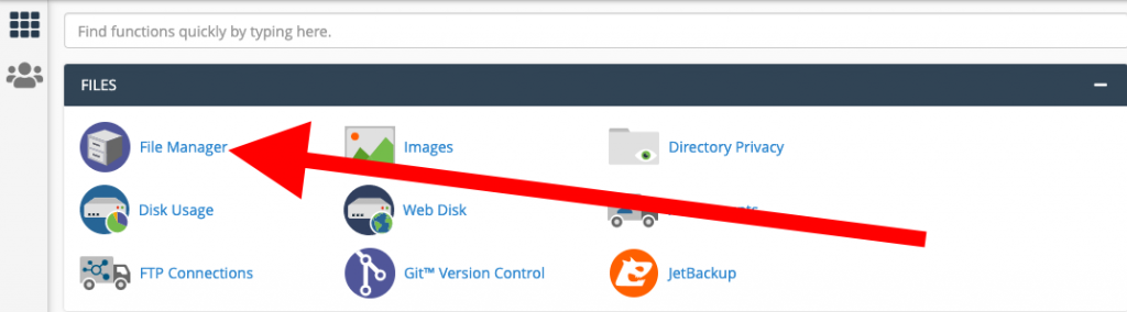 Wordpress file manager in CPanel